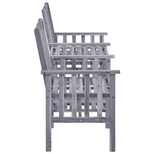vidaXL Chaises de jardin avec table basse et coussins Bois d'acacia massif