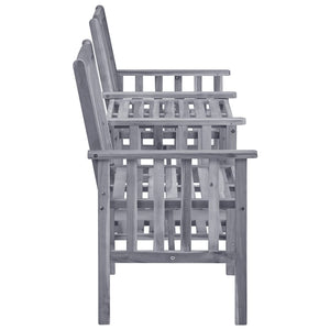 vidaXL Chaises de jardin avec table basse et coussins Bois d'acacia massif