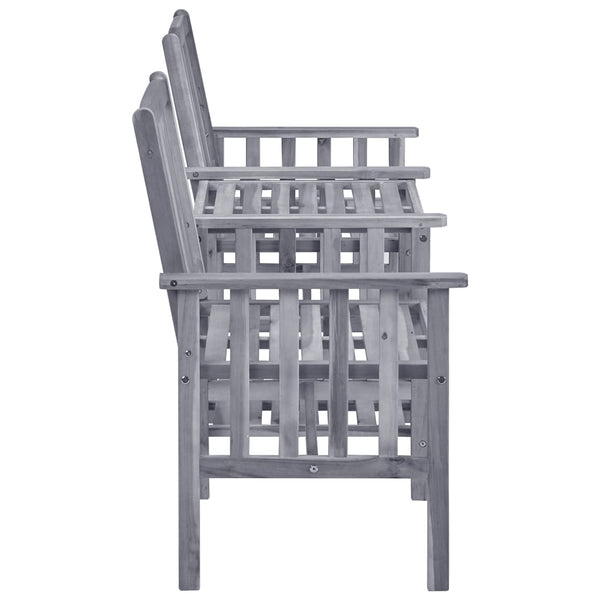 vidaXL Chaises de jardin avec table basse et coussins Bois d'acacia massif