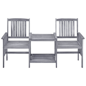 vidaXL Chaises de jardin avec table basse et coussins Bois d'acacia massif