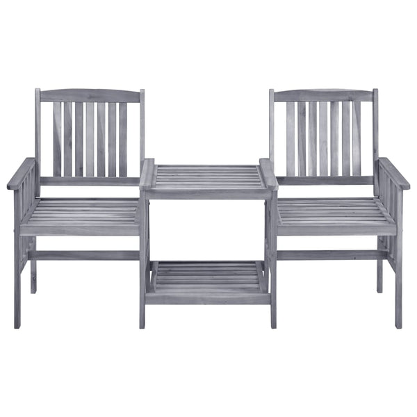 vidaXL Chaises de jardin avec table basse et coussins Bois d'acacia massif