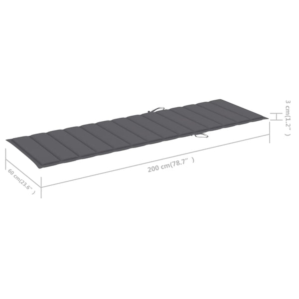 vidaXL Bain de soleil double avec coussins en bois d'acacia massif