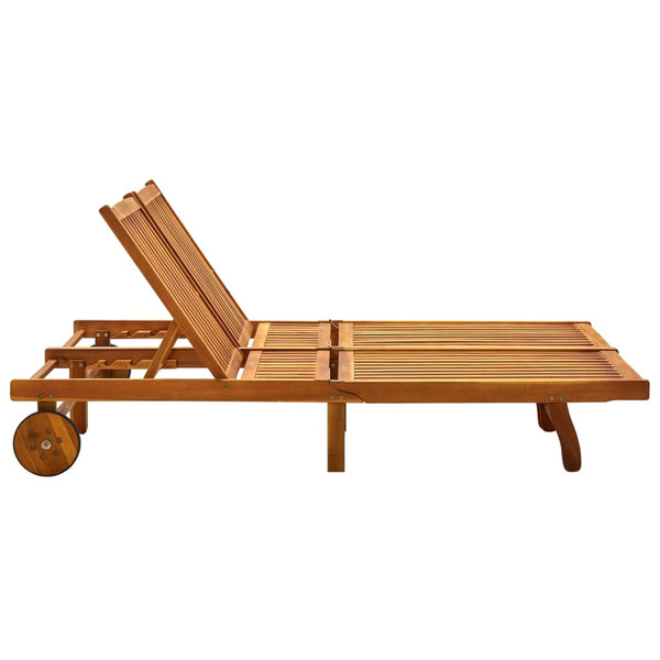 vidaXL Bain de soleil double avec coussins en bois d'acacia massif