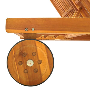 vidaXL Bain de soleil double avec coussins en bois d'acacia massif