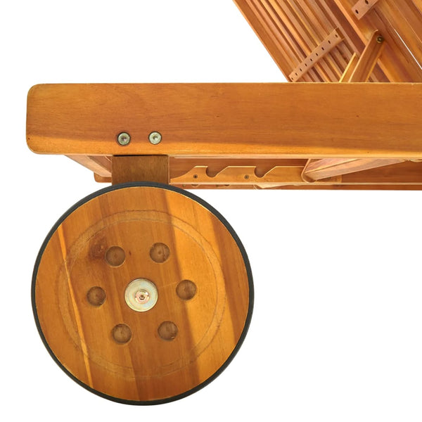 vidaXL Bain de soleil double avec coussins en bois d'acacia massif