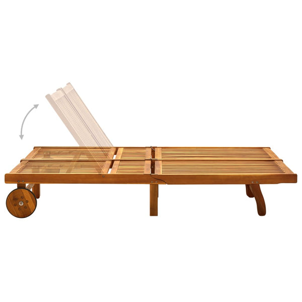 vidaXL Bain de soleil double avec coussins en bois d'acacia massif