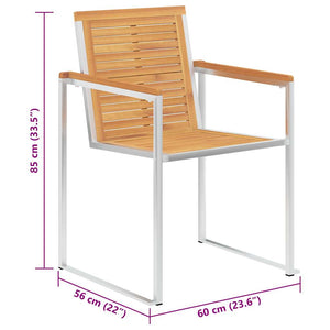 vidaXL Chaises de jardin avec coussins 2 pcs. Bois de teck massif et acier