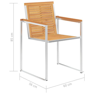 vidaXL Chaises de jardin avec coussins 2 pcs. Bois de teck massif et acier