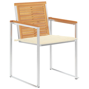 vidaXL Chaises de jardin avec coussins 2 pcs. Bois de teck massif et acier