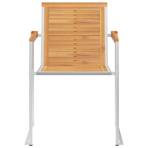 Gartenstühle mit Kissen 2 Stk. Massivholz Teak und Stahl