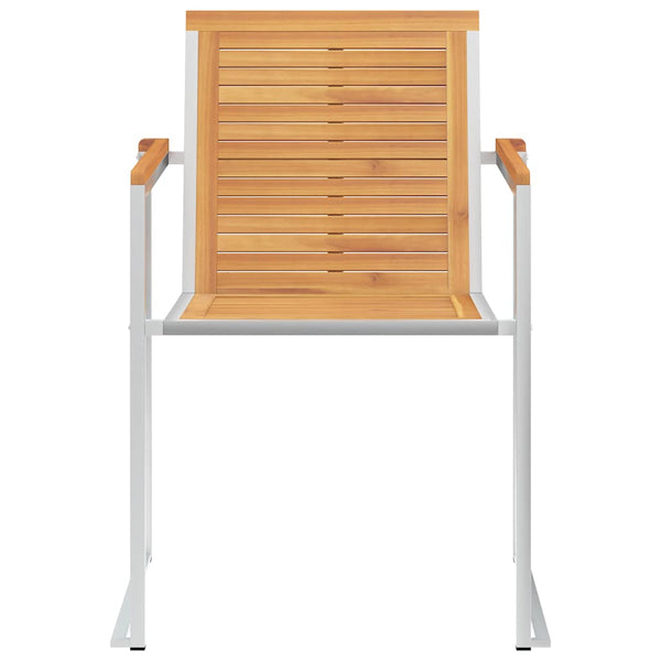 Gartenstühle mit Kissen 2 Stk. Massivholz Teak und Stahl