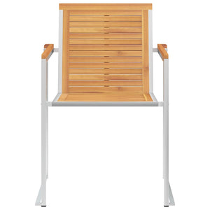 Gartenstühle mit Kissen 2 Stk. Massivholz Teak und Stahl