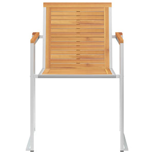 Gartenstühle mit Kissen 2 Stk. Massivholz Teak und Stahl
