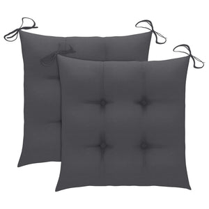vidaXL Chaises de jardin avec coussins 2 pcs. Bois de teck massif et acier