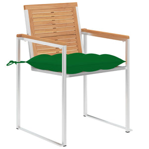 vidaXL Chaises de jardin avec coussins 2 pcs. Bois de teck massif et acier