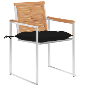 vidaXL Chaises de jardin avec coussins 2 pcs. Bois de teck massif et acier