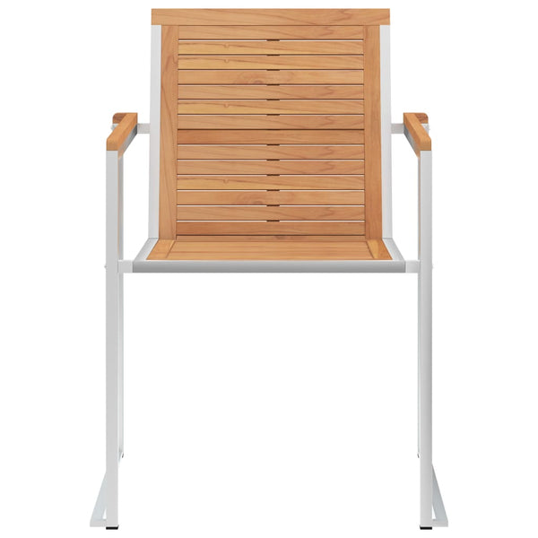 vidaXL Chaises de jardin avec coussins 2 pcs. Bois de teck massif et acier