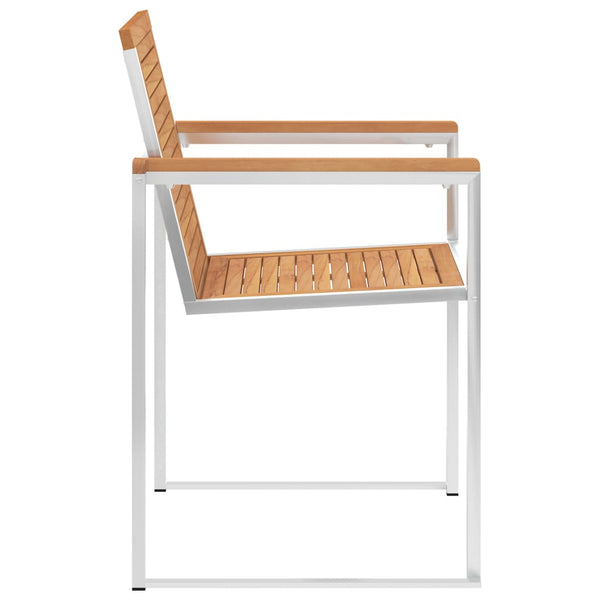 vidaXL Chaises de jardin avec coussins 2 pcs. Bois de teck massif et acier