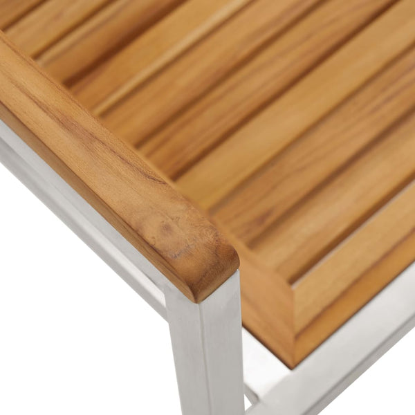Gartenstühle mit Kissen 2 Stk. Massivholz Teak und Stahl