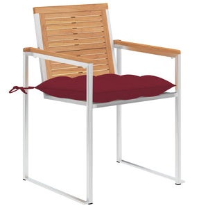vidaXL Chaises de jardin avec coussins 2 pcs. Bois de teck massif et acier