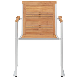 vidaXL Chaises de jardin avec coussins 2 pcs. Bois de teck massif et acier