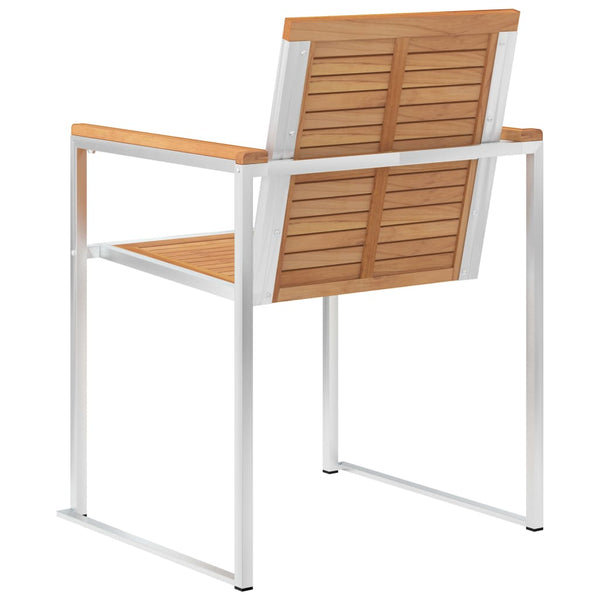 vidaXL Chaises de jardin avec coussins 2 pcs. Bois de teck massif et acier