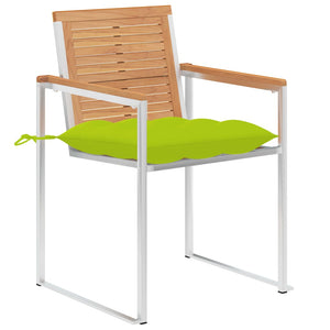 vidaXL Chaises de jardin avec coussins 2 pcs. Bois de teck massif et acier