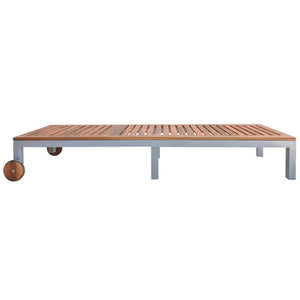 vidaXL Chaise longue avec coussin Bois d'acacia massif Acier galvanisé
