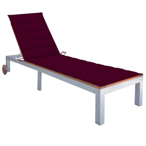 vidaXL Chaise longue avec coussin Bois d'acacia massif Acier galvanisé