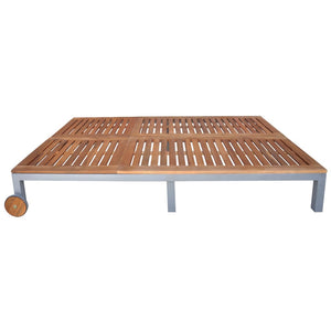 vidaXL Bain de soleil double avec coussin Bois d'acacia massif et acier
