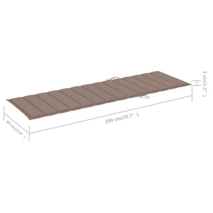 vidaXL Bain de soleil avec table et coussin Bois d'acacia massif