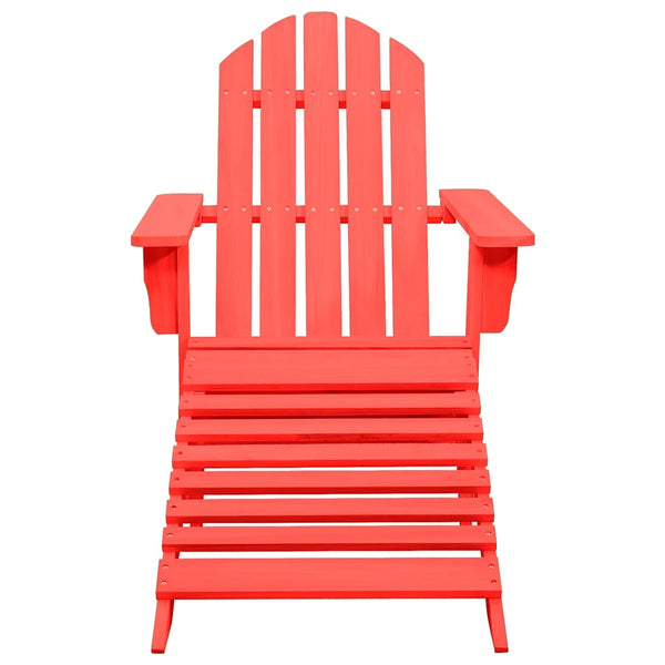 Adirondack-Gartenstuhl mit Fußstütze Massivholz Tanne Rot