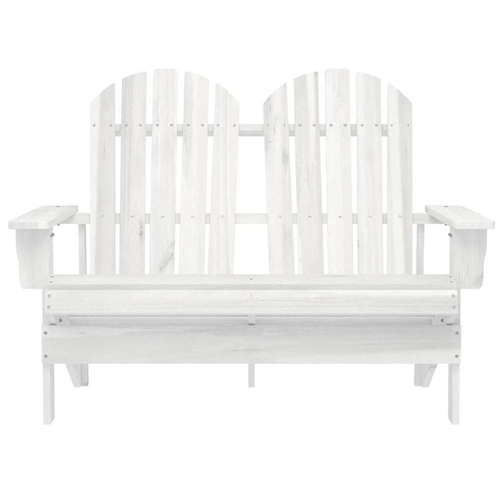 2-Sitzer Adirondack-Gartenbank Massivholz Tanne Weiß