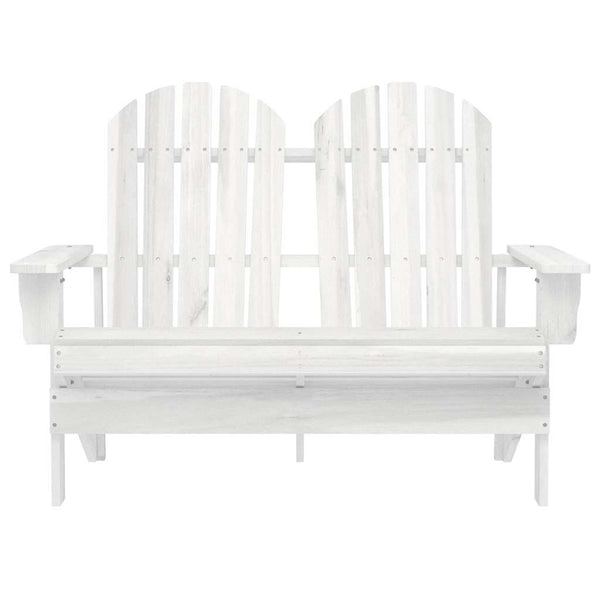 2-Sitzer Adirondack-Gartenbank Massivholz Tanne Weiß