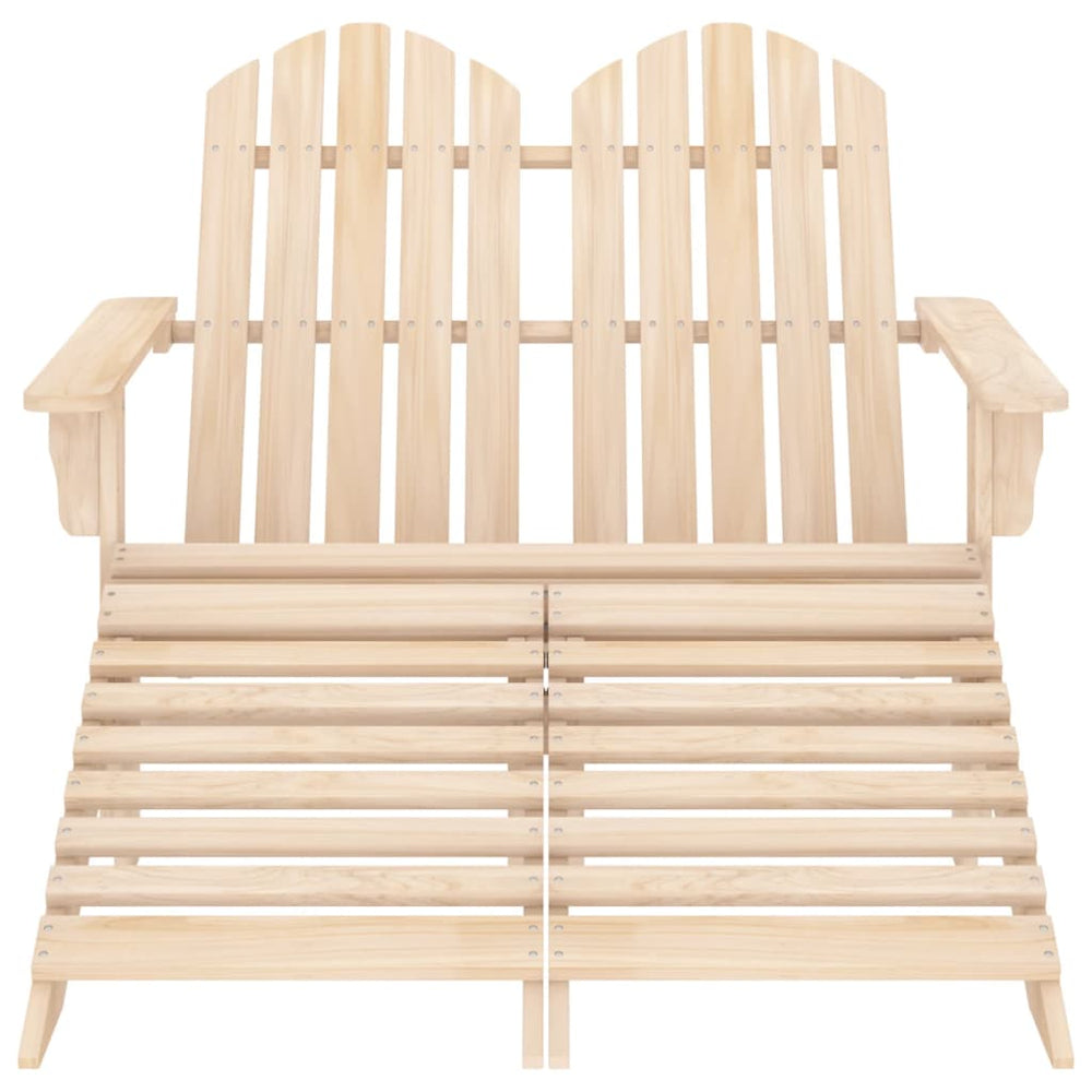 Adirondack-Gartenbank 2-Sitzer mit Fußteil Tannenholz