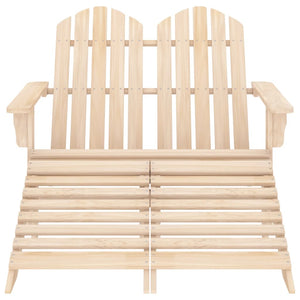 Adirondack-Gartenbank 2-Sitzer mit Fußteil Tannenholz