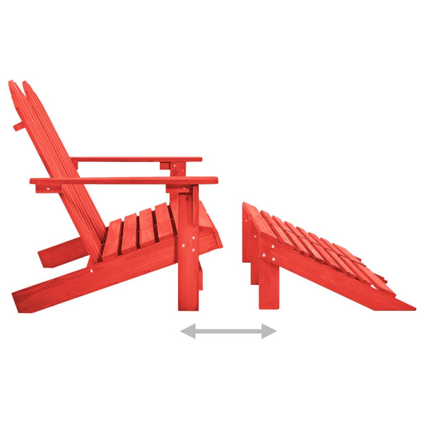 Adirondack-Gartenbank 2-Sitzer mit Fußteil Tannenholz Rot