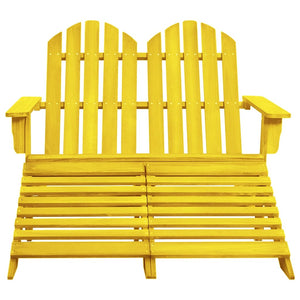 vidaXL Banc de jardin Adirondack 2 places avec repose-pieds Bois de sapin Jaune
