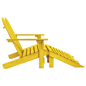 vidaXL Banc de jardin Adirondack 2 places avec repose-pieds Bois de sapin Jaune