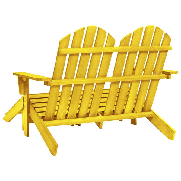vidaXL Banc de jardin Adirondack 2 places avec repose-pieds Bois de sapin Jaune