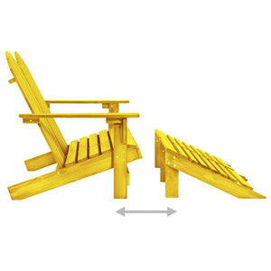 vidaXL Banc de jardin Adirondack 2 places avec repose-pieds Bois de sapin Jaune