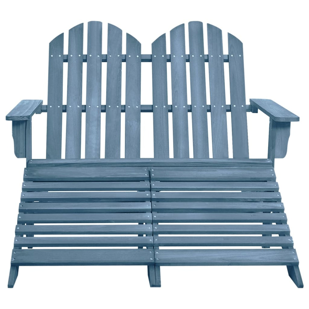 Adirondack-Gartenbank 2-Sitzer mit Fußteil Tannenholz Blau