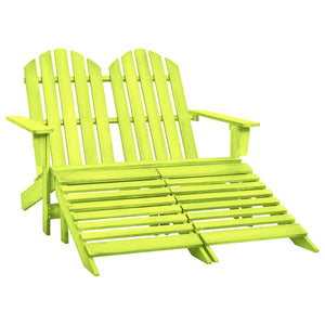 Adirondack-Gartenbank 2-Sitzer mit Fußteil Tannenholz Grün