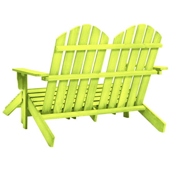 Adirondack-Gartenbank 2-Sitzer mit Fußteil Tannenholz Grün