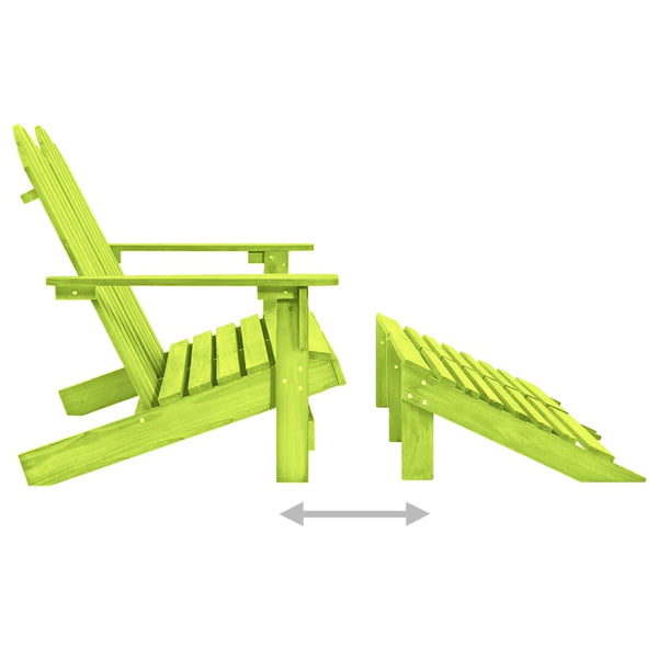 Adirondack-Gartenbank 2-Sitzer mit Fußteil Tannenholz Grün