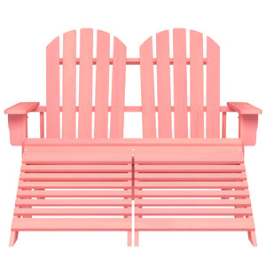 Adirondack-Gartenbank 2-Sitzer mit Fußteil Tannenholz Rosa