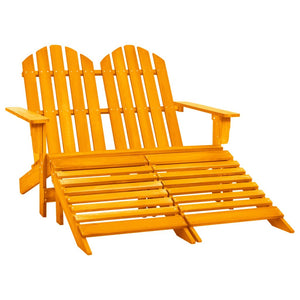 Adirondack-Gartenbank 2-Sitzer mit Fußteil Tannenholz Orange