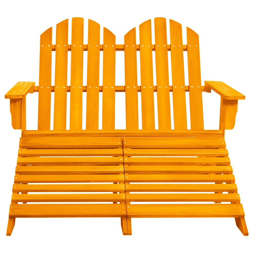 Adirondack-Gartenbank 2-Sitzer mit Fußteil Tannenholz Orange