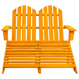 Adirondack-Gartenbank 2-Sitzer mit Fußteil Tannenholz Orange