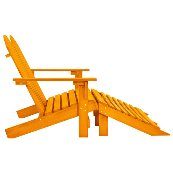 Adirondack-Gartenbank 2-Sitzer mit Fußteil Tannenholz Orange
